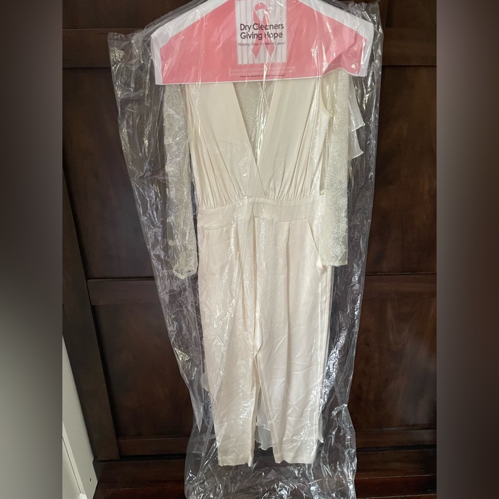 Sanyukta Shrestha Middlemist Ivory 100% Silk Wedding Bridal Jumpsuit UK10 US6 - Picture 3 of 12